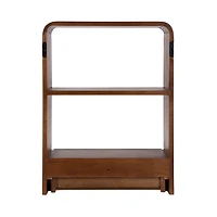 Walnut Brown Kato Single Drawer Wall Shelf