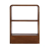 Walnut Brown Kato Single Drawer Wall Shelf