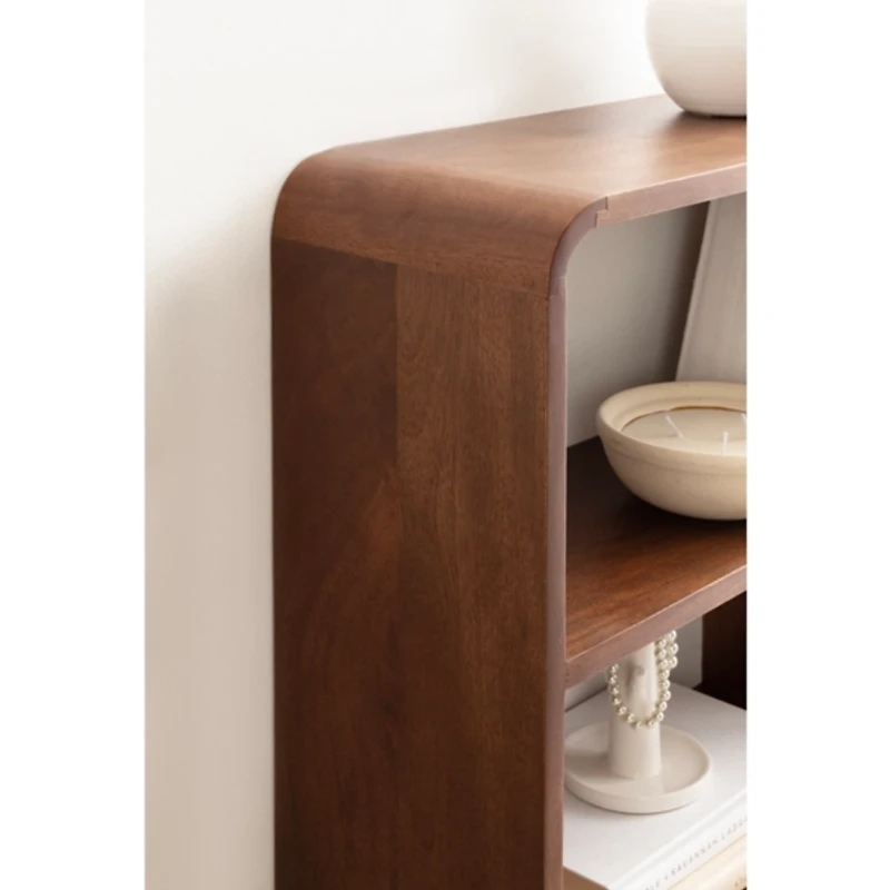 Walnut Brown Kato Single Drawer Wall Shelf