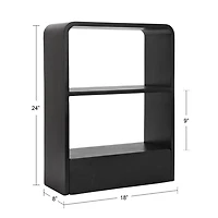 Black Kato Single Drawer Wall Shelf
