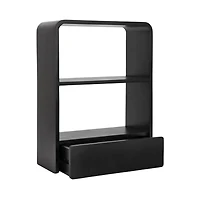 Black Kato Single Drawer Wall Shelf