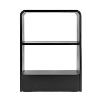 Black Kato Single Drawer Wall Shelf