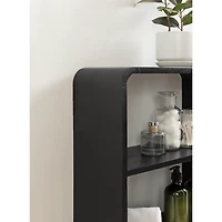Black Kato Single Drawer Wall Shelf