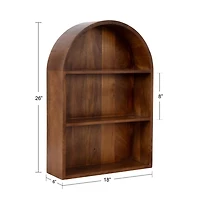 Walnut 3-Tier Arch Arcott Wall Shelf