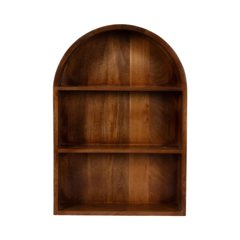 Walnut 3-Tier Arch Arcott Wall Shelf