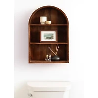 Walnut 3-Tier Arch Arcott Wall Shelf