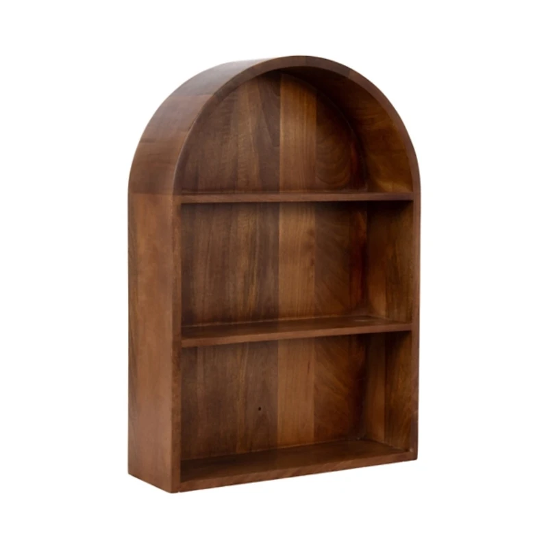 Walnut 3-Tier Arch Arcott Wall Shelf