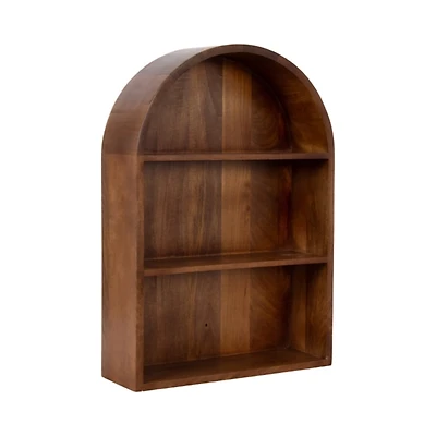 Walnut 3-Tier Arch Arcott Wall Shelf