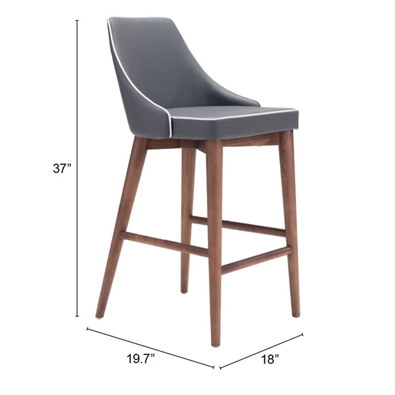Gray Faux Leather Moore Counter Stool