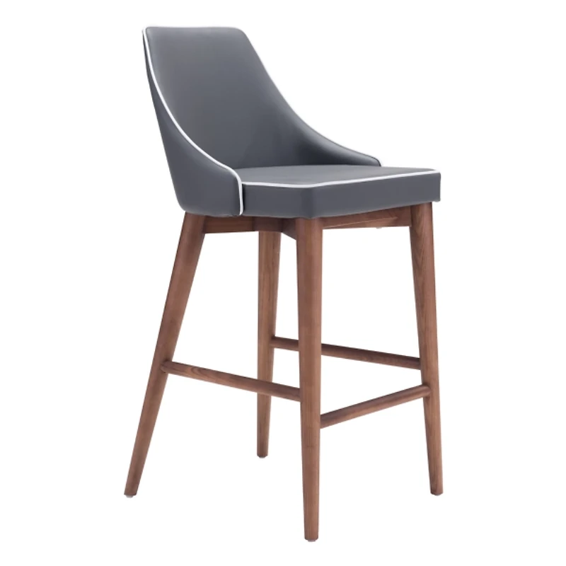 Gray Faux Leather Moore Counter Stool
