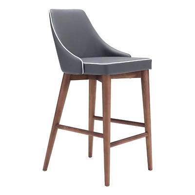 Gray Faux Leather Moore Counter Stool