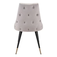 Gray Velvet Polly Dining Chairs, Set of 2