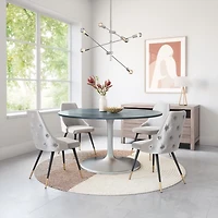Gray Velvet Polly Dining Chairs, Set of 2
