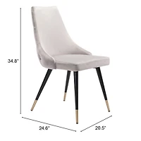 Gray Velvet Polly Dining Chairs, Set of 2