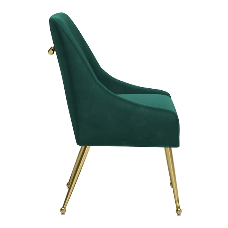Green Velvet Gold Maxine Dining Chair