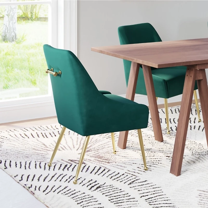 Green Velvet Gold Maxine Dining Chair