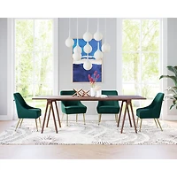 Green Velvet Gold Maxine Dining Chair