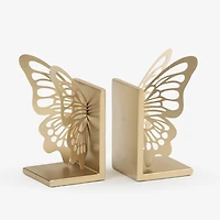Gold Metal Butterfly Bookends