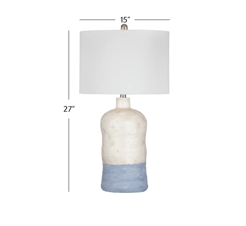 White & Blue Lucy Coastal Table Lamp