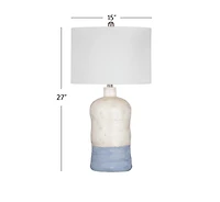 White & Blue Lucy Coastal Table Lamp