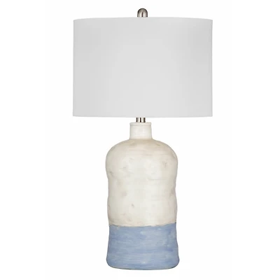 White & Blue Lucy Coastal Table Lamp