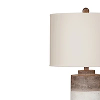 White Cement Cylinder Table Lamp