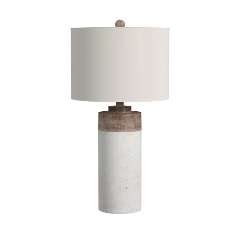 White Cement Cylinder Table Lamp