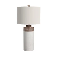 White Cement Cylinder Table Lamp