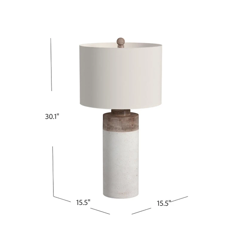 White Cement Cylinder Table Lamp