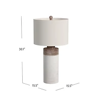 White Cement Cylinder Table Lamp