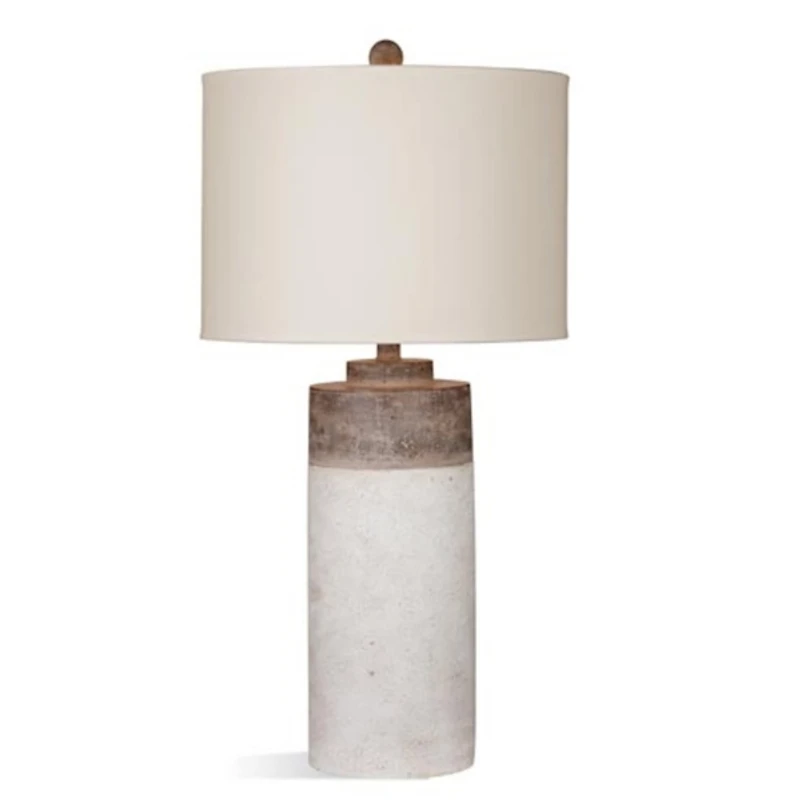 White Cement Cylinder Table Lamp
