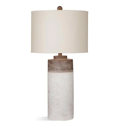 White Cement Cylinder Table Lamp