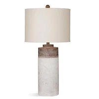 White Cement Cylinder Table Lamp