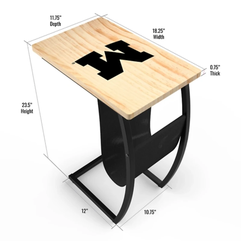 University of Michigan Wood C-Table