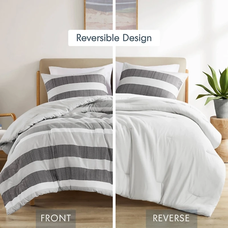 Blake Gray Stripe 2-pc. Twin/Twin XL Comforter Set