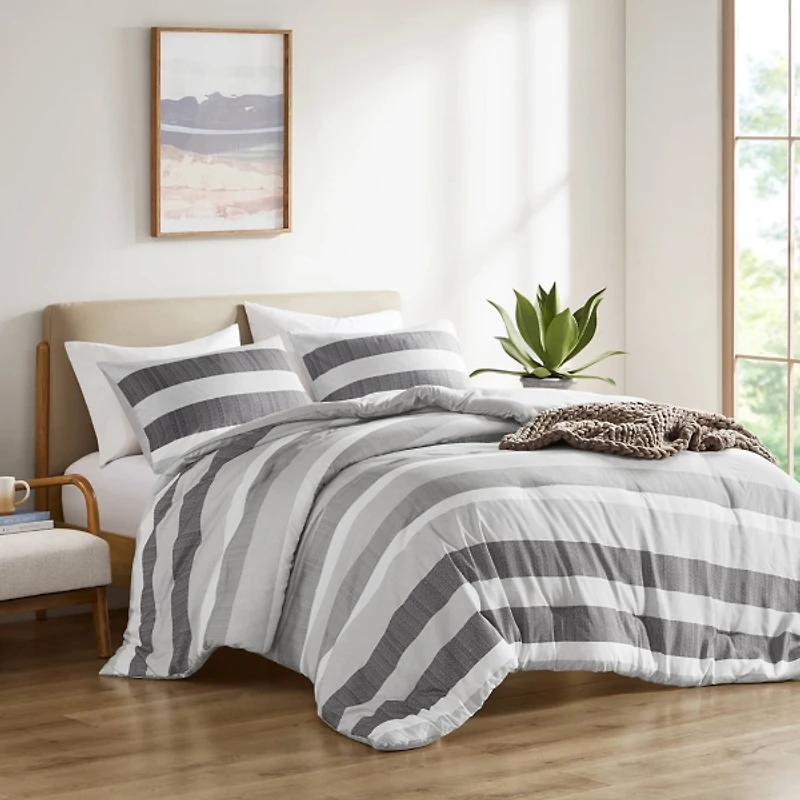 Blake Gray Stripe 2-pc. Twin/Twin XL Comforter Set