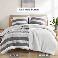 Blake Gray Stripe 3-pc. Full/Queen Comforter Set