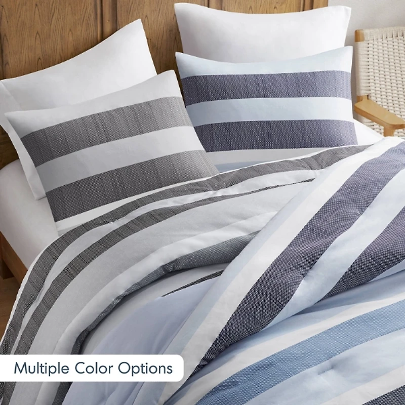 Blake Gray Stripe 3-pc. Full/Queen Comforter Set