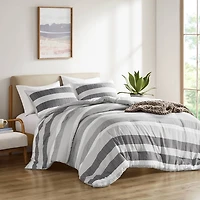 Blake Gray Stripe 3-pc. Full/Queen Comforter Set