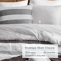 Blake Gray Stripe 3-pc. King Comforter Set