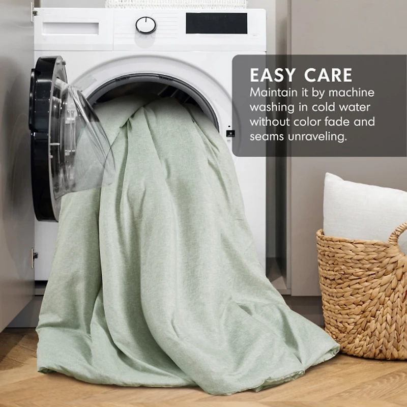 Green Chambray 3-pc. Full/Queen Comforter Set