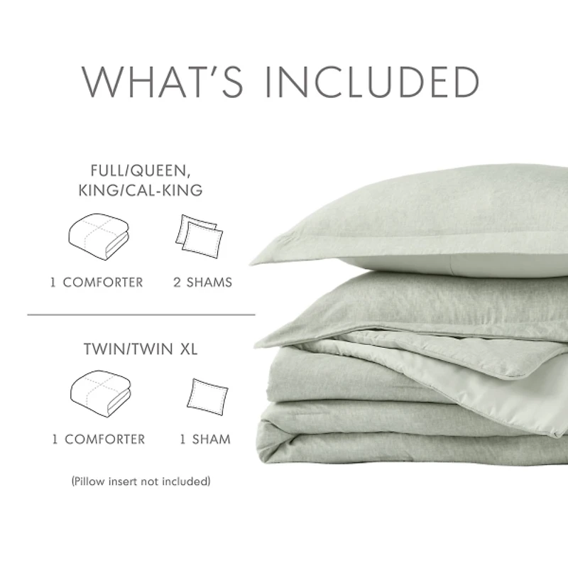 Green Chambray 3-pc. Full/Queen Comforter Set