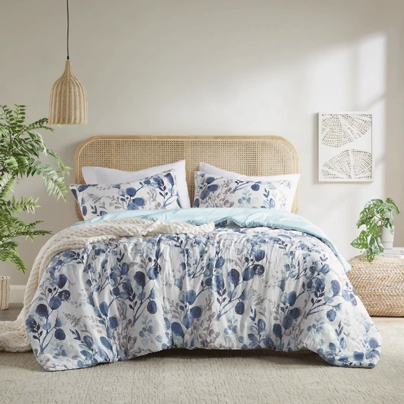 Blue Botanical 3-pc. King Comforter Set