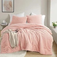 Fluffy Ribbed 3-pc. Full/Queen Comforter Set