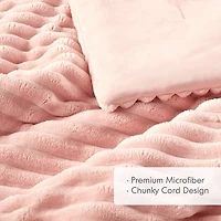 Fluffy Ribbed 3-pc. King Comforter Set