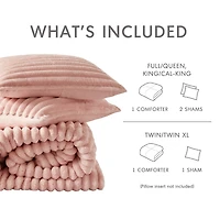 Fluffy Ribbed 3-pc. King Comforter Set