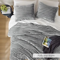 Fluffy Ribbed 3-pc. Full/Queen Comforter Set