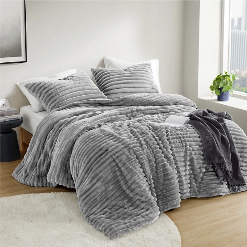 Fluffy Ribbed 3-pc. Full/Queen Comforter Set
