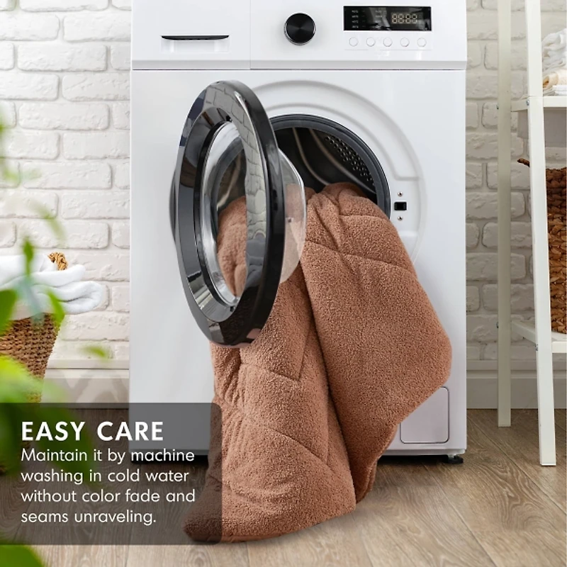 Brown Quilted Teddy 3-pc. Full/Queen Comforter Set