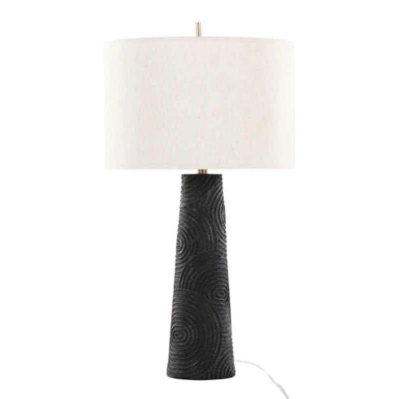 Matte Black Tapered Kona Table Lamps, Set of 2